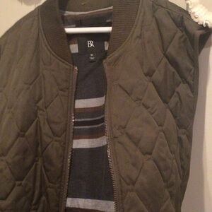 Banana Republic Men's Quilted Khaki Puffer Jacket